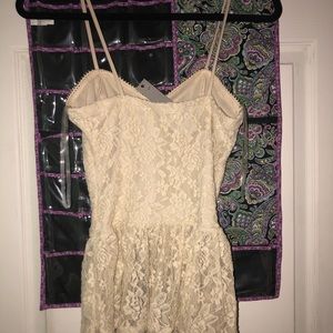 Cream colored lace tank top blouse